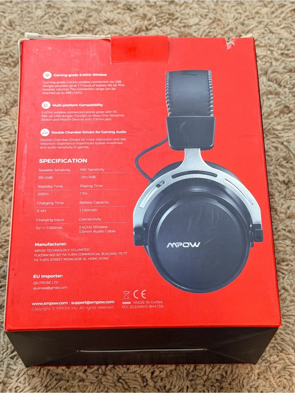 MPOW 2.4GHZ Wireless Gaming Headset, BH415A